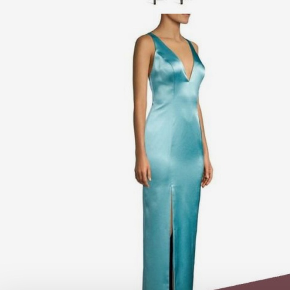 Elegant Blue Satin Formal Dress